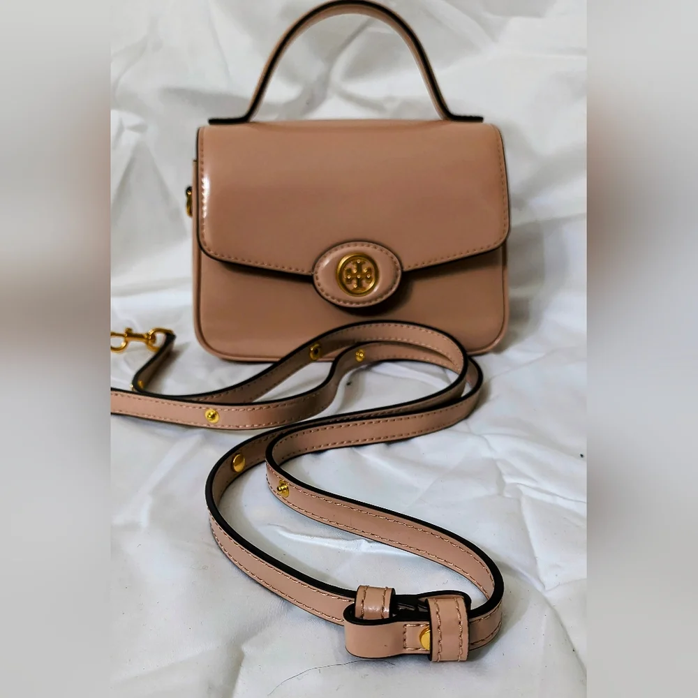 Tory Burch Small Robinson Spazzolato Leather Top-Handle Bag